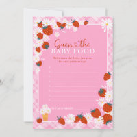 Raad Baby Food Berry Sweet Baby shower Game Kaart