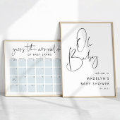 Raad Baby's Aankomstdatum Baby shower Game Poster