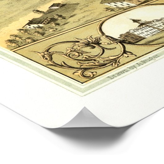 Raad Bluffs, IA Panoramic Map - 1868 Poster (Hoek)