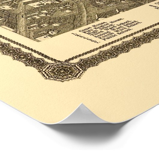 Raad Bluffs, IA Panoramic Map - 1875 Poster (Hoek)