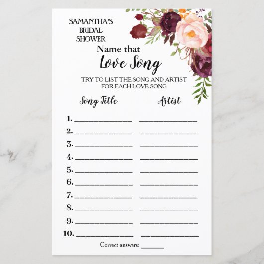 Raad dat liedje bruidsborrel engels spaans spel (Voorkant)