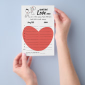 Raad dat liefdeslied Bruidspaar spelkaart Flyer (Hand)
