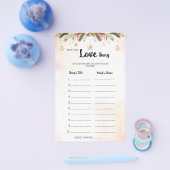 Raad dat liefdeslied Kerst Bruids douche spel Flyer (Enkel)