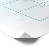 Raad de Aankomstdatum Agenda Cloud 9 Blauw Poster (Hoek)