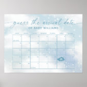 Raad de Aankomstdatum Agenda Cloud 9 Blauw Poster (Voorkant)