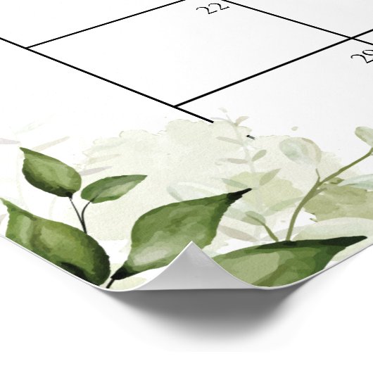 Raad de aankomstdatum GreenGenery Blue Baby shower Poster (Hoek)