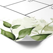 Raad de aankomstdatum groene blauwe babyshower poster (Hoek)