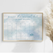 Raad de Aankomstdatum Kalender Cloud 9 Blauw Poster