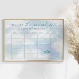 Raad de Aankomstdatum Kalender Cloud 9 Blauw Poster