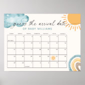Raad de Aankomstdatum Kalender Zonneschijn Thema Poster (Voorkant)