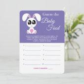 Raad de Baby Food, Baby shower, Rabbit Game Kaart (Staand voorkant)