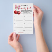 Raad de Baby Food Cherry Baby shower Game Kaart (Hand)