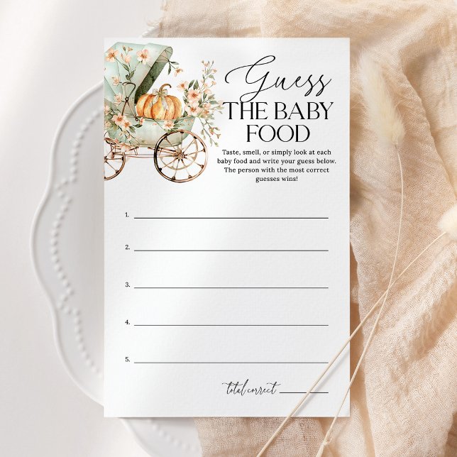 Raad de Baby Food Herfst pompoen Baby shower spel (Creator heeft geüpload)