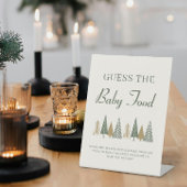 Raad de Baby Food Winter Baby shower Game Reclamebord Met Voetstuk