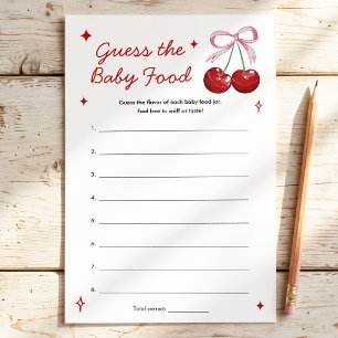 Raad de Babyvoeding Kersen Strik Baby Shower Spel
