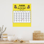 Raad de Bevallingdatumkalender met berenposter Poster (Keuken)