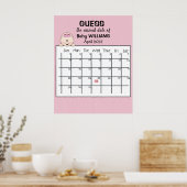 Raad de bevallingsdatum Kalender Baby Meisje Poster (Keuken)