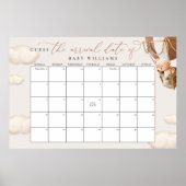 Raad De Bevallingsdatum Kalender Bruine Beer Poster (Voorkant)