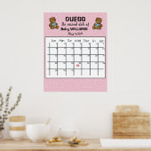 Raad de bevallingsdatumkalender met berenposter poster (Keuken)
