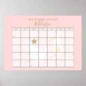 Raad de Bevallingsterminologie Kalender Roze Baby  Poster (Voorkant)