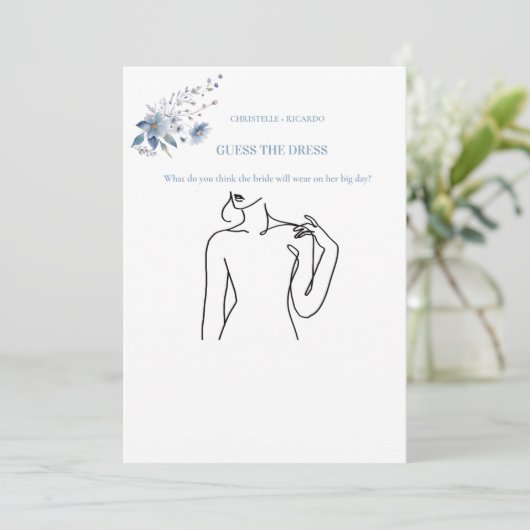 Raad de bruid jurk vrijgezellenfeest spel Kaart (Staand voorkant)