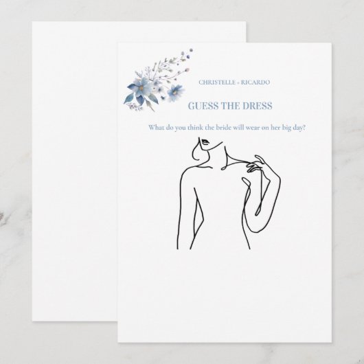 Raad de bruid jurk vrijgezellenfeest spel Kaart (Voorkant / Achterkant)
