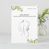 Raad de bruid jurk vrijgezellenfeest spel Kaart (Staand voorkant)