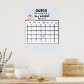 Raad de datum kalender baby meisje poster (Keuken)