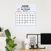 Raad de datum kalender baby meisje poster (Thuiskantoor)