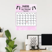 Raad de datum kalender baby voetafdrukken poster (Thuiskantoor)
