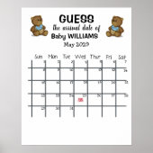 Raad de datum kalender met beren poster (Voorkant)