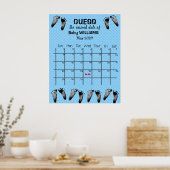 Raad de datum kalender met voetafdrukken poster (Keuken)