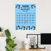 Raad de datum kalender met voetafdrukken poster (Thuiskantoor)