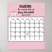 Raad de datum van de bevalling Kalender Baby Meisj Poster (Voorkant)