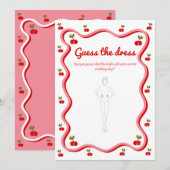 Raad de Dress Retro Cherry bruids Game kaart (Voorkant / Achterkant)
