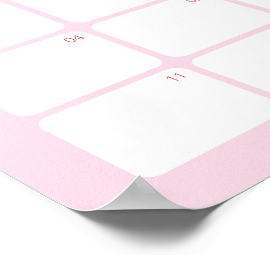 Raad de geboortedatum Cherry Baby shower Kalender Poster (Hoek)