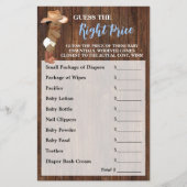Raad de juiste prijs AA Cowboy Baby shower Game Flyer (Voorkant)