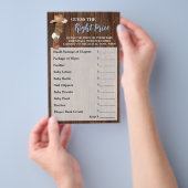 Raad de juiste prijs AA Cowboy Baby shower Game Flyer (Hand)