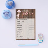 Raad de juiste prijs AA Cowgirl Baby shower Game Flyer (Enkel)