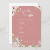 Raad de juiste prijs Baby shower Game Kaart (Voorkant / Achterkant)