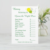 Raad de Juiste Prijs Baby Shower Spelkaarten Kaart (Staand voorkant)