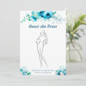 Raad de jurk blauw Vrijgezellenfeest spel Kaarten (Staand voorkant)