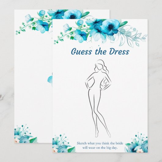 Raad de jurk blauw Vrijgezellenfeest spel Kaarten (Voorkant / Achterkant)