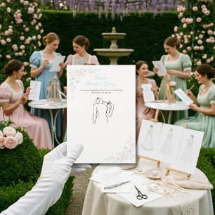 Raad de jurk Bruidsdouche Bloemen spelkaart Kaart