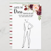 Raad de jurk Marsala Bloemen Bruiloftsspellen (Voorkant / Achterkant)