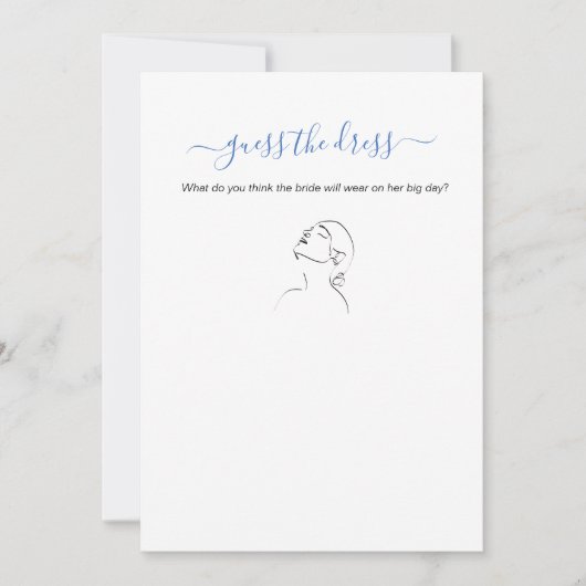 Raad de jurk Mediterraans Vrijgezellenfeest spel Kaart (Voorkant)