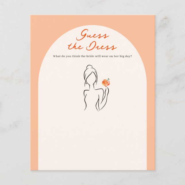 Raad de jurk spel Aperol Spritz Bruids douche (Voorkant)