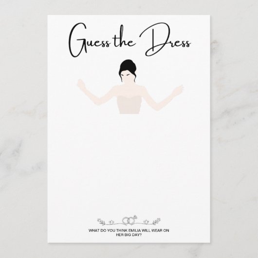 Raad de jurk spelletjes kaart (Voorkant)