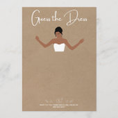 Raad de jurk vrijgezellenfeest spel kaart (Voorkant)