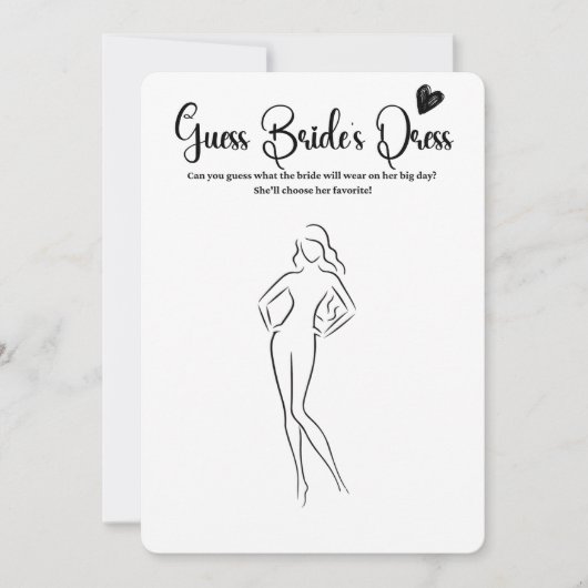 Raad de jurk Vrijgezellenfeest spel Modern Wedding Kaart (Voorkant)